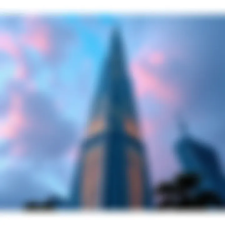 A clear view of the Sky Piercer Tower highlighting its unique design and architecture.