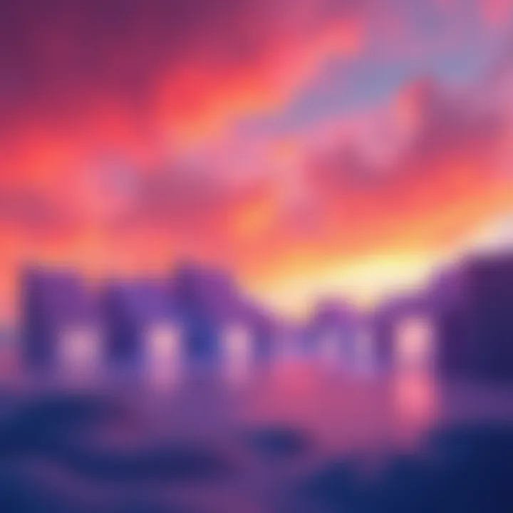 Skyboxes with matching designs A visual of several skyboxes that are designed with similar colors and shapes, highlighting the matched aesthetic in thumbnail presentations.