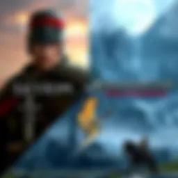 A split image showing iconic scenes from Skyrim and Kingdom Come: Deliverance, illustrating the different art styles and settings of the two games.