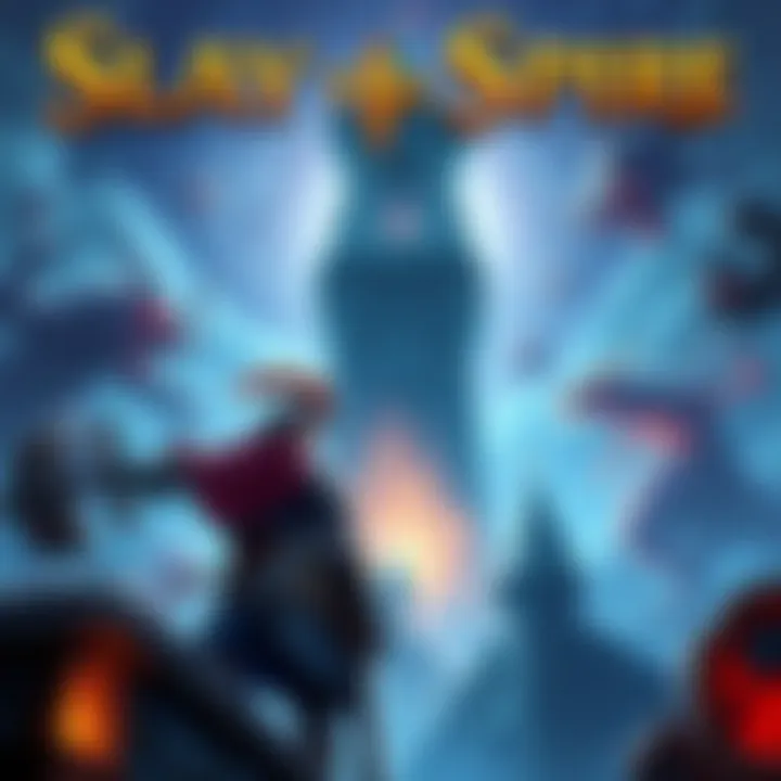 A hero character battling monsters while climbing a tower in Slay the Spire