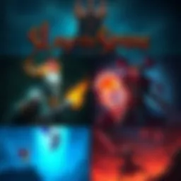 A split screen showing gameplay scenes from Slay the Spire and Hades, highlighting their card and action elements