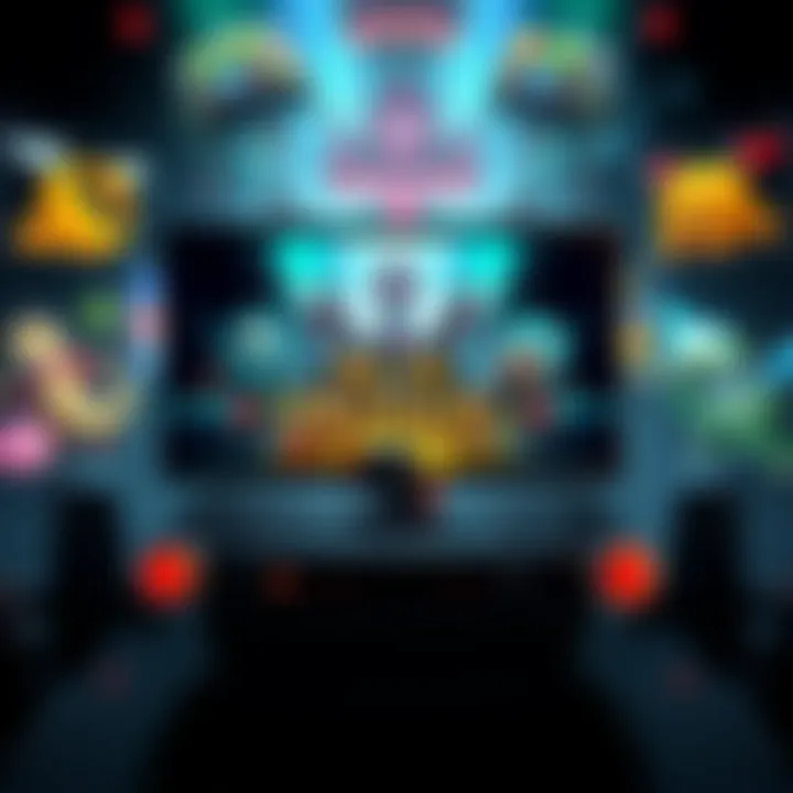 A Steam Deck displaying the game Slay the Spire 2 on its screen, surrounded by colorful game graphics.