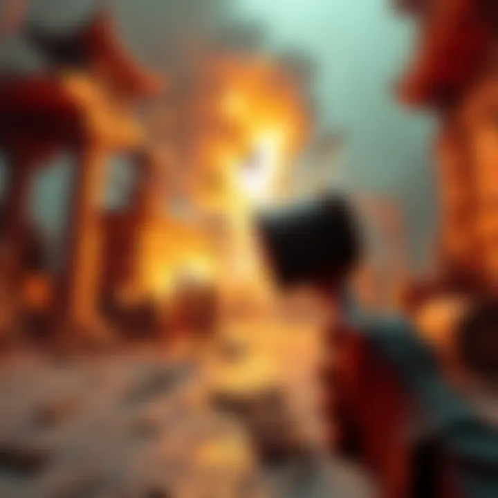 A player damaging structures in a game to unlock a sledgehammer feature