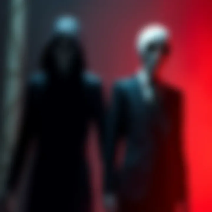 A comparison of the Slenderman and the Operator from Marble Hornets, highlighting their distinct features and themes in horror.