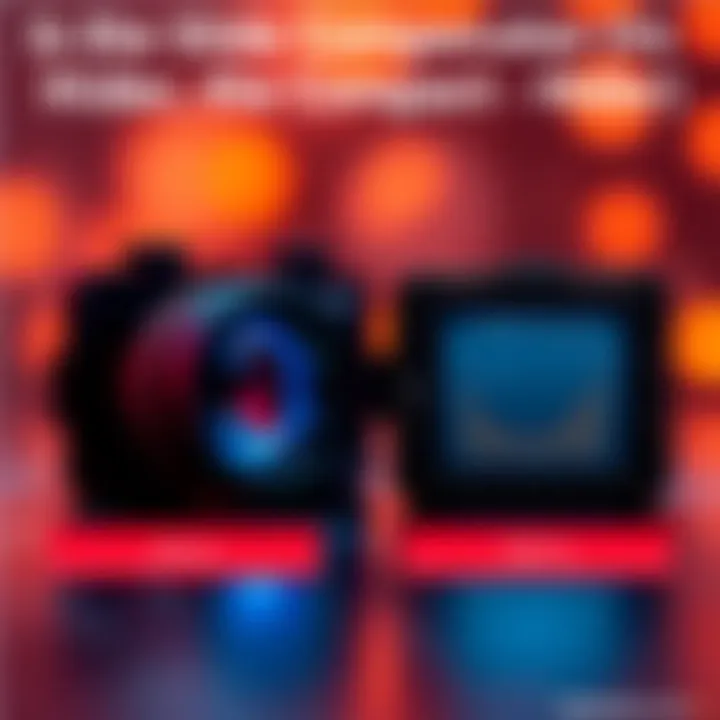 A comparison image showing a slide compensator and a compact flash hider with performance metrics