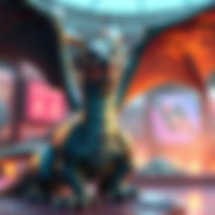 A dragon with a shiny, slimy texture, showcasing its unusual transformation, standing in a vibrant environment.