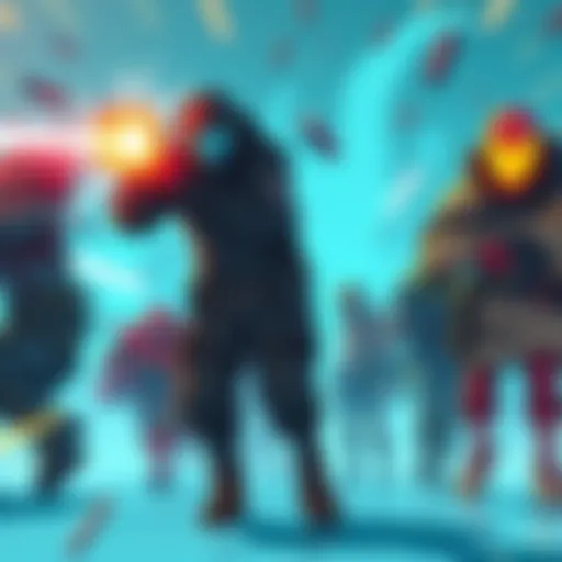 An illustration showing various video game characters affected by bullet slow, with some moving quickly while others are stuck in place, emphasizing the game's balance issues.