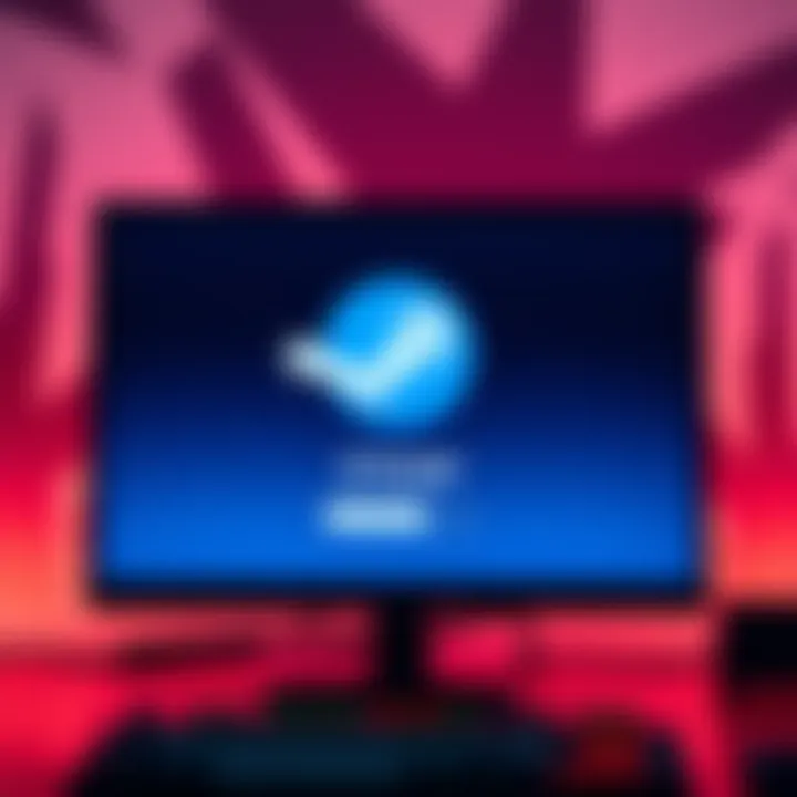 A computer screen showing the Steam logo with a loading icon, indicating it's taking time to start.