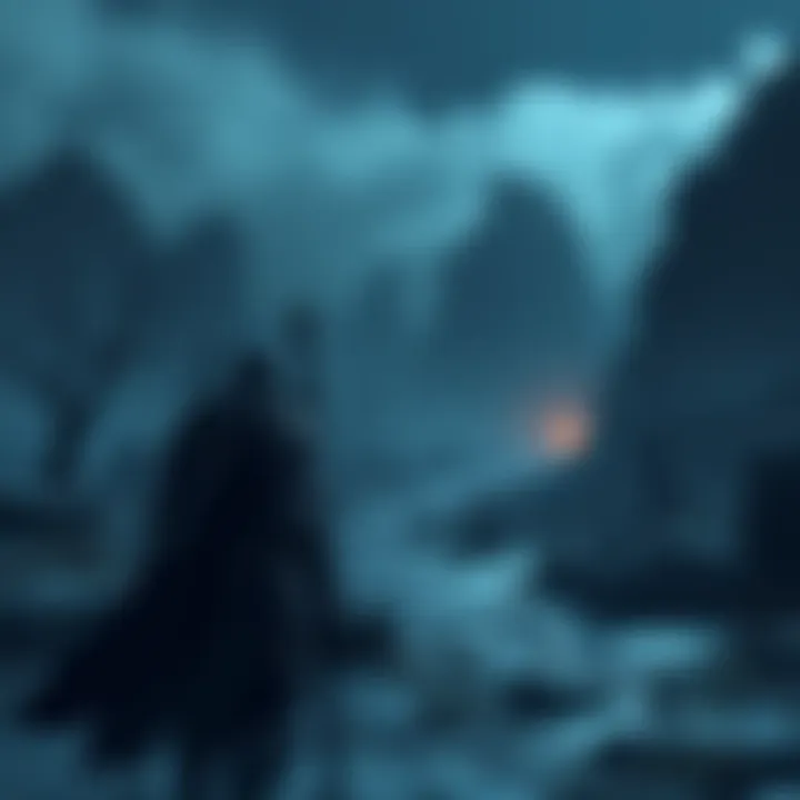 A character in dark armor exploring a quiet, eerie landscape reminiscent of classic Souls-like games.