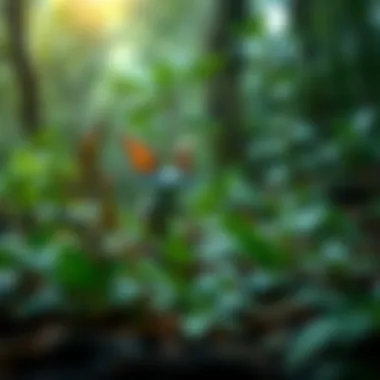 Small khezu in a natural setting A small khezu creature in a forested area, highlighting its unusual size compared to the surrounding plants.