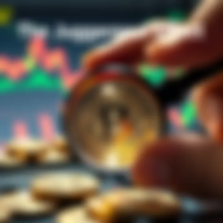 Small Asset Impacting Wealth A close-up of a shiny 4k item being examined, symbolizing how small assets can affect wealth, with financial charts in the background.