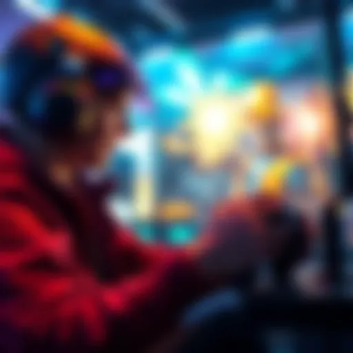 A gamer interacts with a video game featuring intelligent AI enemies that adapt to strategies.