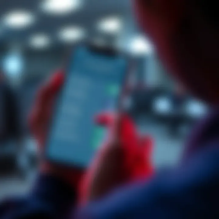 A person checking safe config files on a smartphone with performance settings displayed on the screen