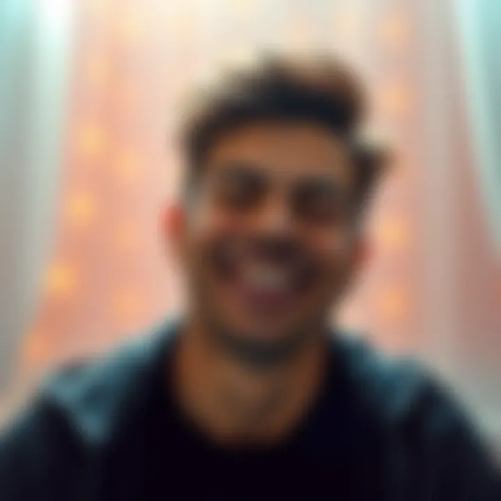 A person with a warm smile despite showing signs of discomfort, radiating positivity in a room filled with light.