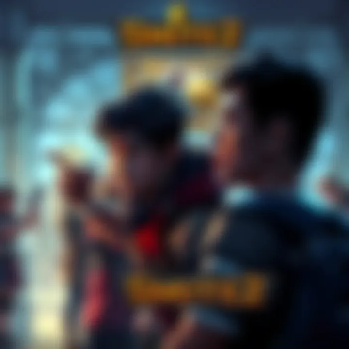 A group of players discussing role enforcement in Smite 2, showing worried expressions and a split screen with game characters in action.