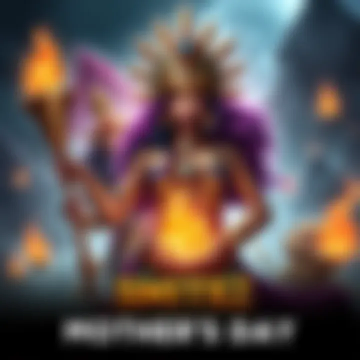 Artwork featuring Yemoja and other gods for the Smite2 Mother's Day event