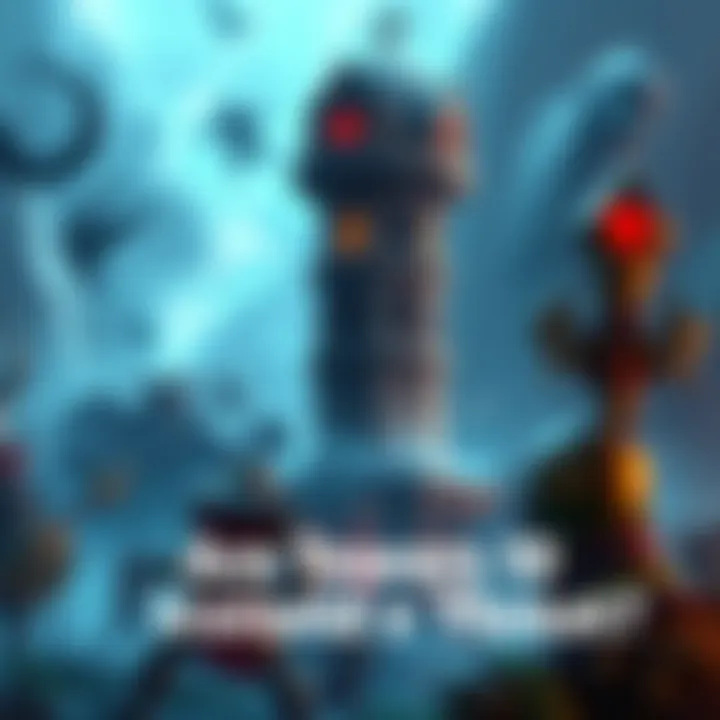 A tower from Smite 2 stands on the battlefield, surrounded by players, showing its decreasing threat level during a match.