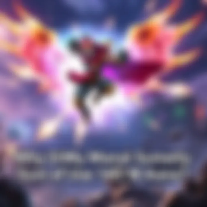 A character from Smite performing a jump, surrounded by a burst of energy, highlighting the increased mana consumption. The background shows a vibrant battlefield setting.