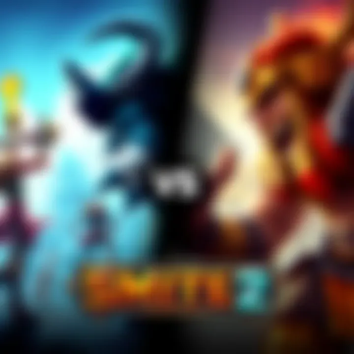 Side-by-side view of Smite and Smite 2 gameplay, highlighting characters and environments