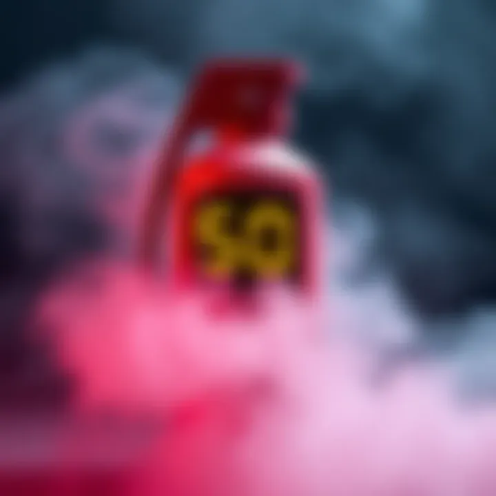 A digital representation of a smoke grenade with a timer showing a 50-second cooldown, surrounded by a smoky background to illustrate the impact on gameplay.