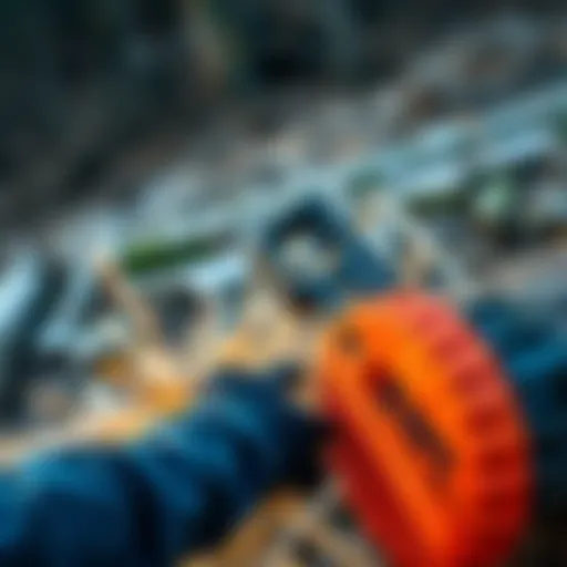A person using the Smooth 180° axe to cut wood outdoors, showcasing its precision and efficiency.