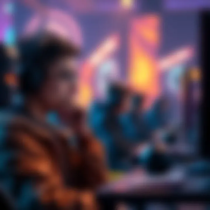 A gamer frustrated by losing to skilled players in a match, with a focus on the competitive gaming scene.