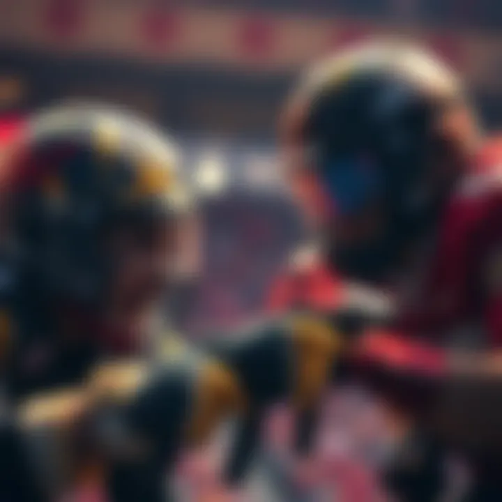 A competitive scene showing two players, Snakebite appearing worn and less energetic, while Precision shows focus and readiness, highlighting the shift in performance dynamics.