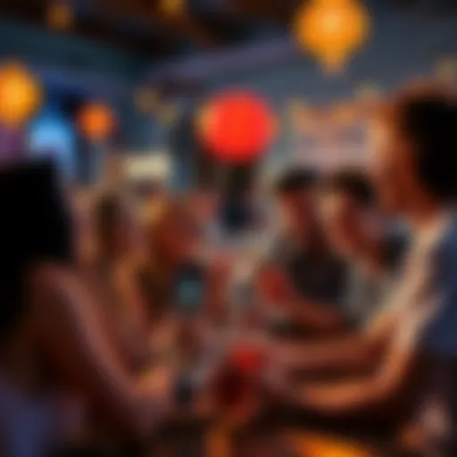 People sharing Snap experiences Group of friends sharing their Snap moments and decks at a lively gathering