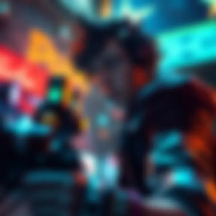 A character searching for the snap hook BP in a vibrant game setting of Stella Montis, looking around with a focused expression.