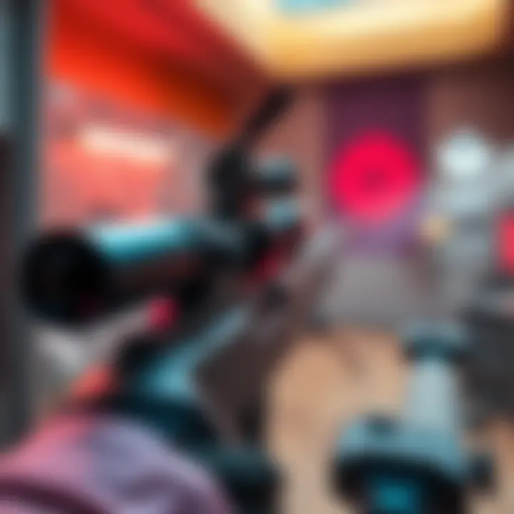 A sniper rifle aimed at a distant target in a gaming environment, highlighting its sleek design and precision features.