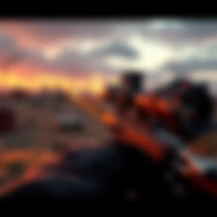 Sniper aiming at target A sniper carefully aiming through a scope at a distant target, preparing for a critical shot.