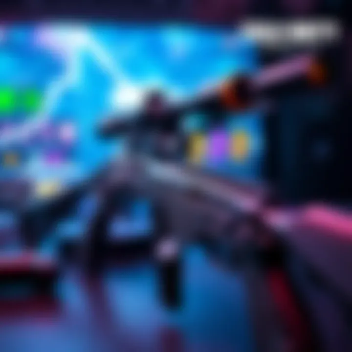 A selection of sniper rifles displayed with a gaming controller in the background, featuring vibrant graphics from COD Mobile