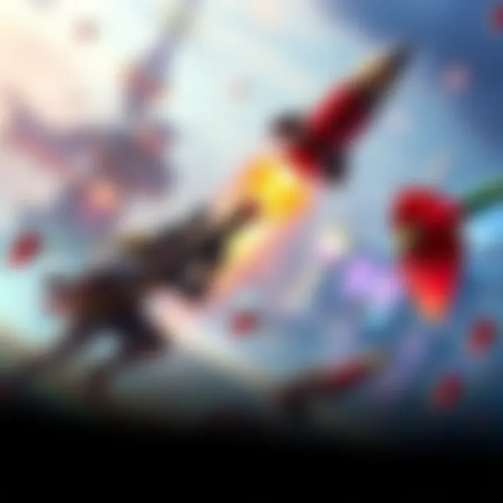 Sniper using rocket abilities in DOTA 1 The character Sniper launches a large rocket projectile in a colorful DOTA 1 environment, showcasing the evolution of his abilities.