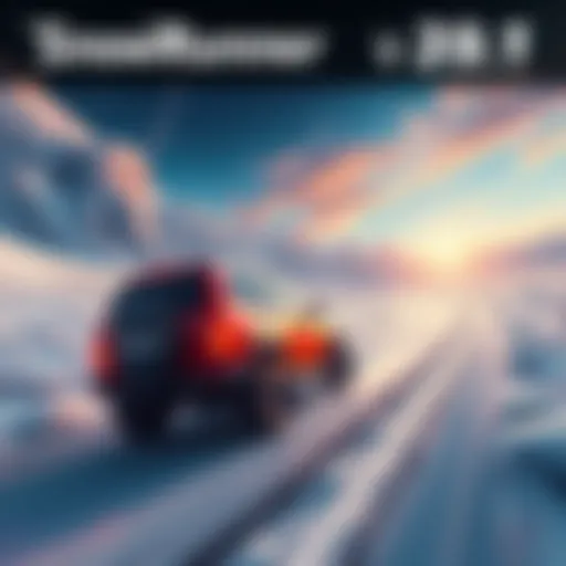 A vehicle driving through new terrains in SnowRunner v39.1, showcasing diverse landscapes and exciting features.