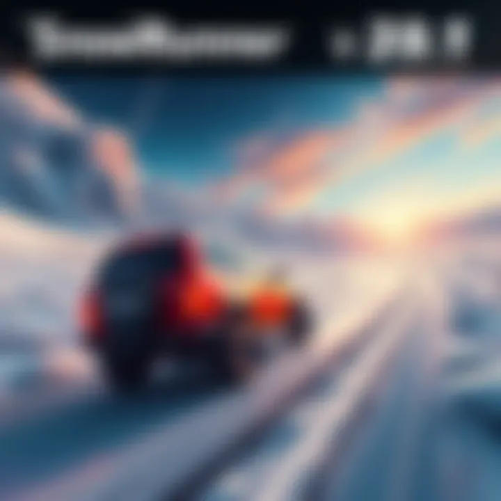 A vehicle driving through new terrains in SnowRunner v39.1, showcasing diverse landscapes and exciting features.