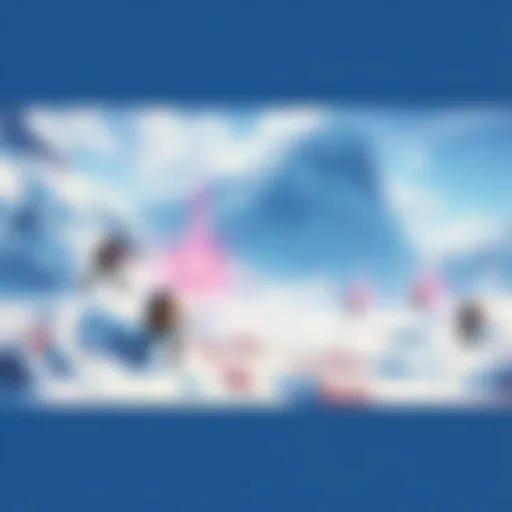 A vibrant snowy landscape with characters engaging in a thrilling gameplay scene