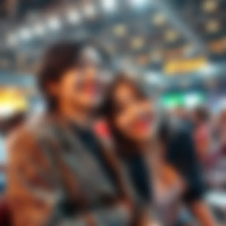 So-Mi with Her New Love Interest So-Mi and her romantic partner smiling together at a public event, showing a playful moment with fans in the background.