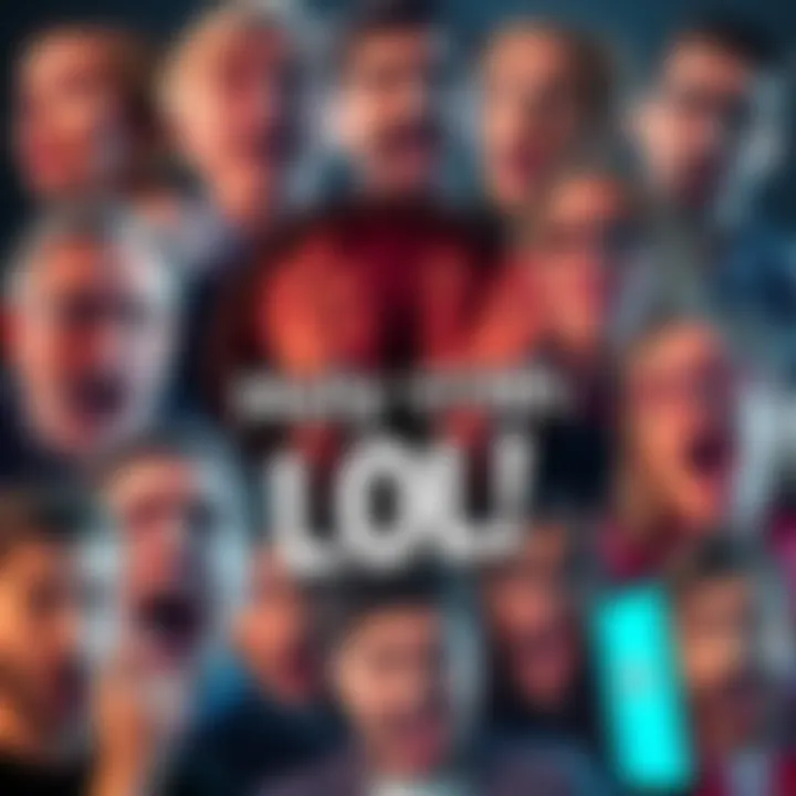 A collage of shocked and amused faces reacting to a viral post with the phrase 'Holy crap, LOL'