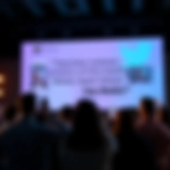 Social Media Debate People discussing a controversial quote on social media platforms with smartphone screens showing posts and comments.