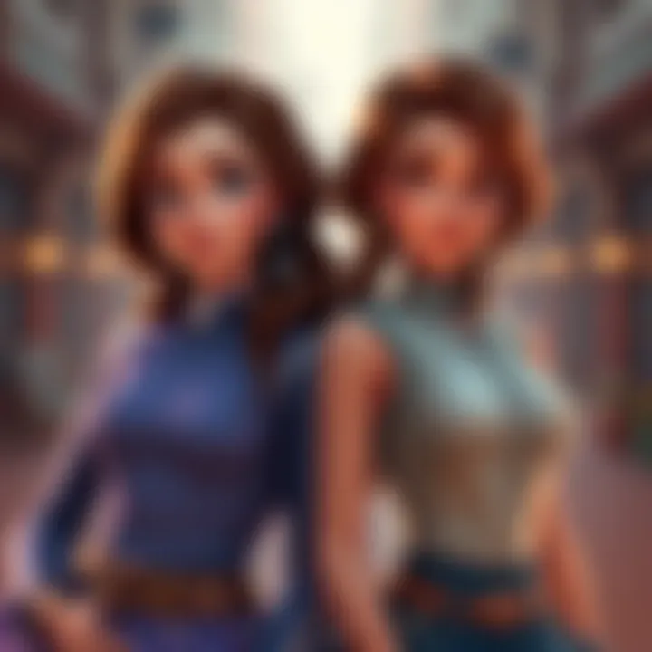 Two characters, Sofia and Isabela, standing side by side, reflecting their similarities and traits