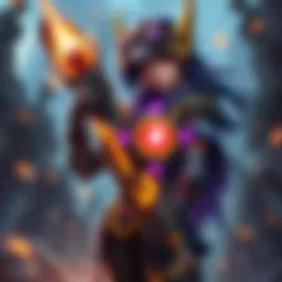 Sojourn holding her Railgun, showing a cooldown indicator while surrounded by energy effects