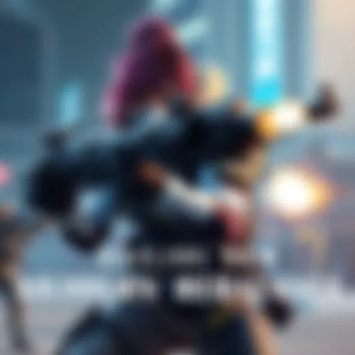 Sojourn in action, aiming her Railgun while her SMG fires in the background, showcasing new mechanics from the gameplay update.