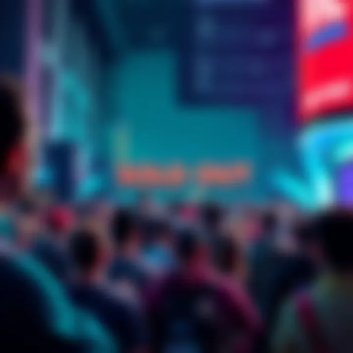 Sold Out VIP Tickets for SLC A crowd looking disappointed outside an event venue with a sold out sign for VIP tickets.