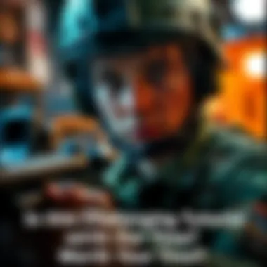 Army soldier facing a tough challenge An army soldier looking determined while tackling a difficult task in a tutorial setting