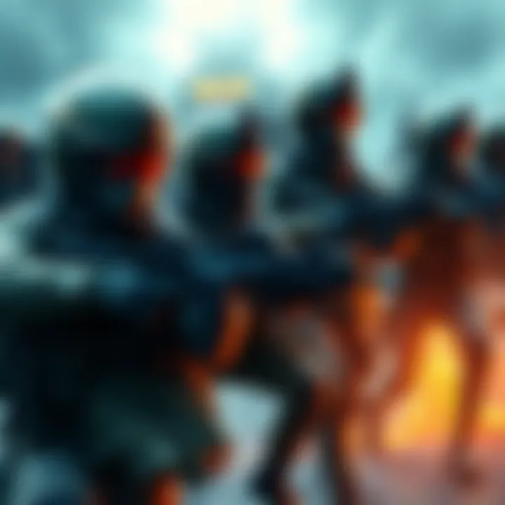 A group of soldiers gearing up to attack a Unidad base with tactical gear and weapons