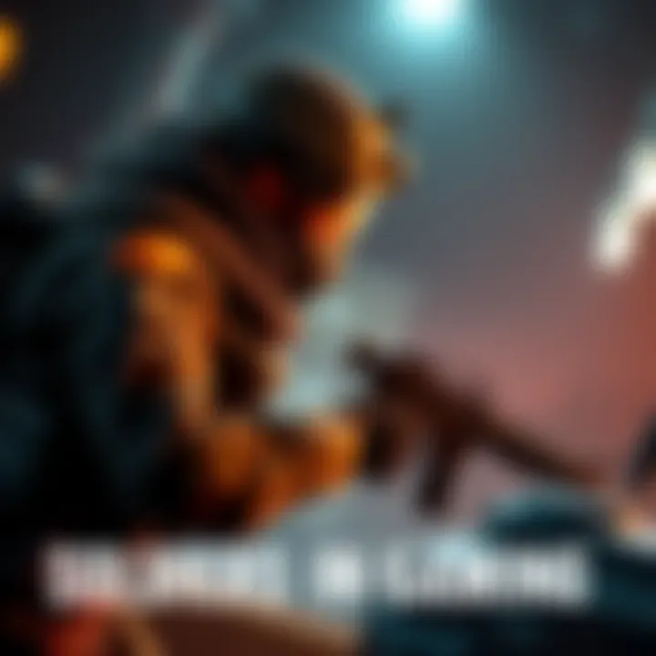 A soldier character in a video game environment, showcasing versatility and combat skills while engaged in gameplay.