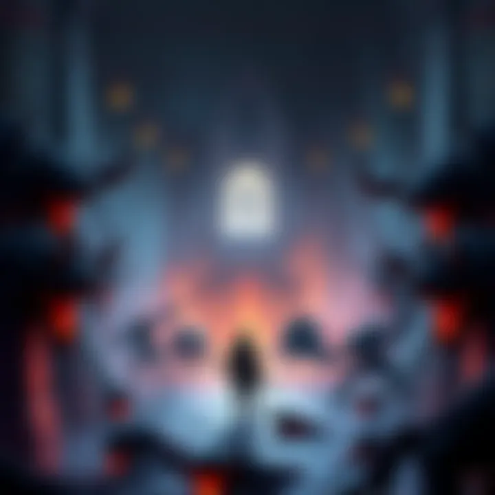 A character exploring a dungeon alone with various monsters around