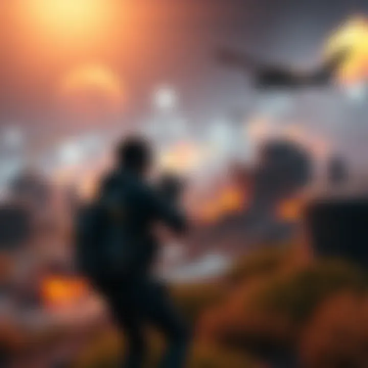 A lone gamer cautiously moving through a virtual battlefield, illustrating the challenges of solo queue in extraction shooters.