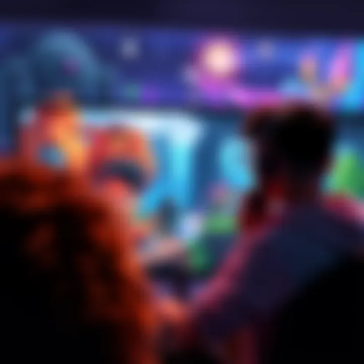 A player focused on a screen showcasing a vibrant fantasy world in an adventure game