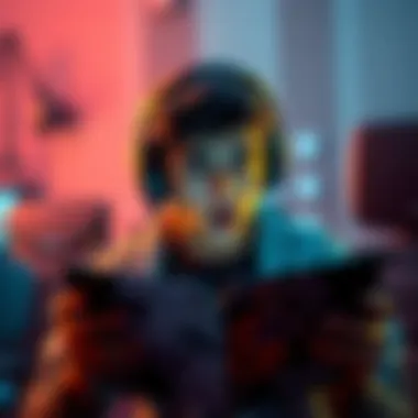 A solo gamer looks surprised while reading unexpected chat messages from a different server during a match.